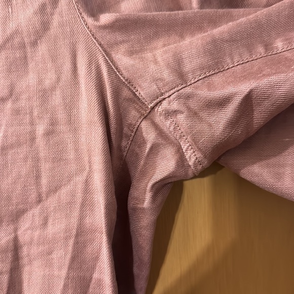 Level 99 Women’s Linen Cropped Wide Leg Pants Red Pink Size 28 - Picture 6 of 13